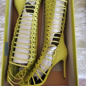 Knee high cage sandals